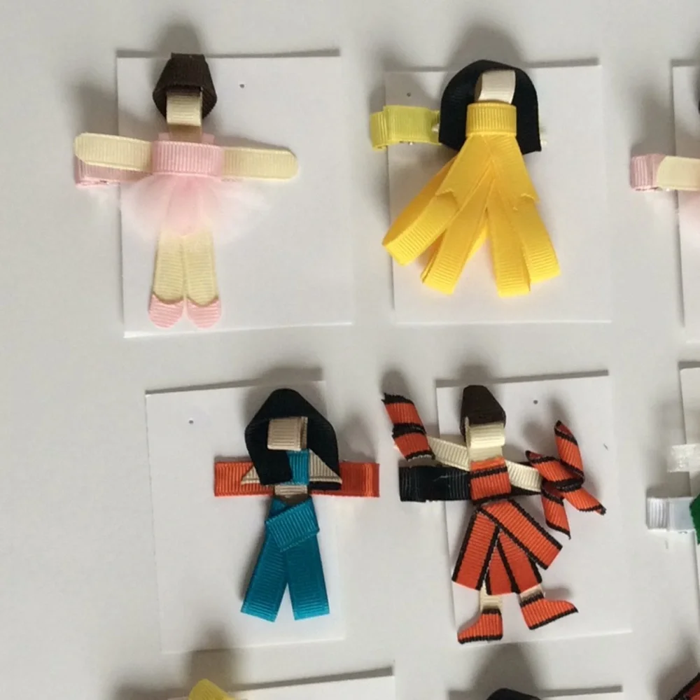 Handmade Hair People Figure Brats For Barrettes, etc. New Set of 9